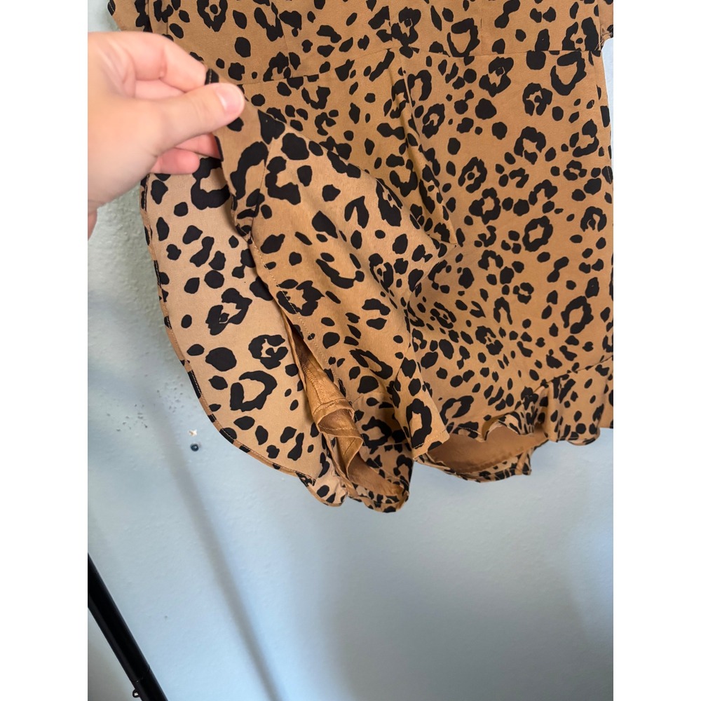 Lovers + Friends Tan Leopard Print Deep V Romper - Picture 7 of 12